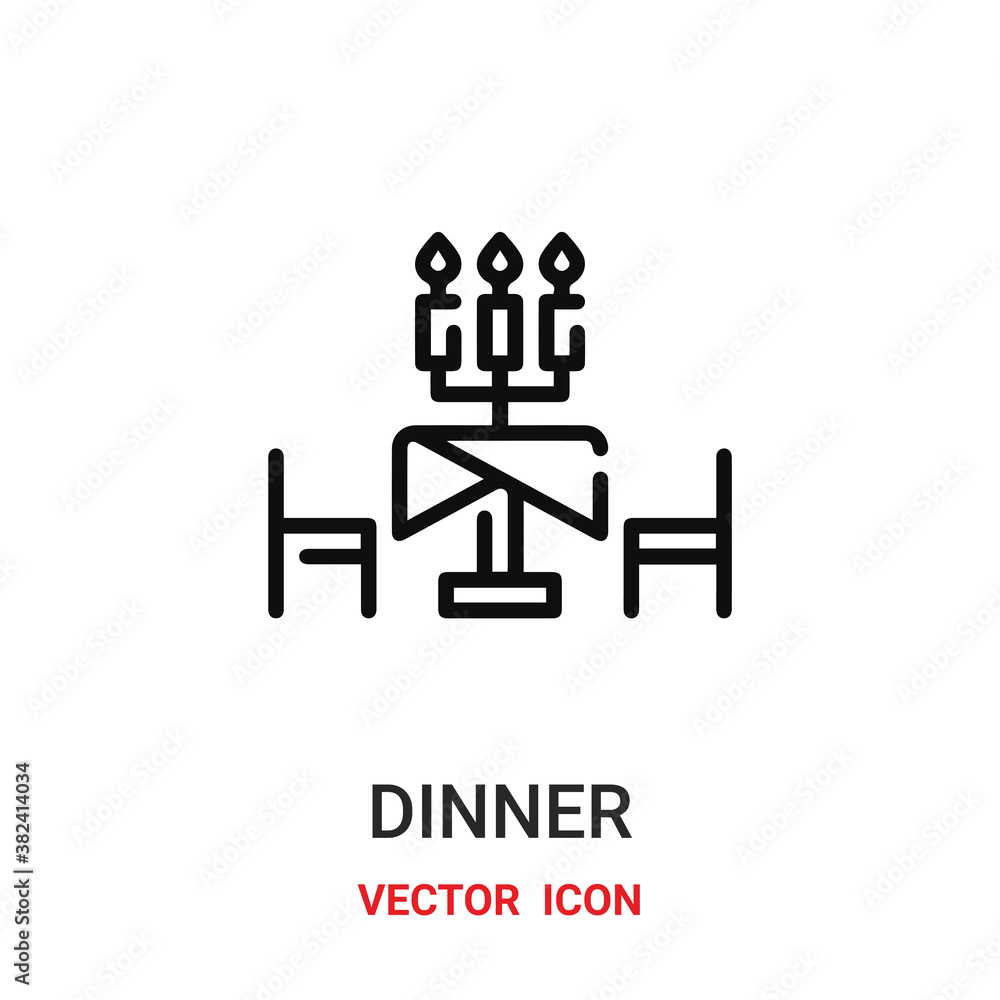 Poster dinner icon vector symbol. dinner symbol icon vector for your design. modern outline icon for your w