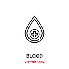 blood icon vector symbol. blood symbol icon vector for your design. Modern outline icon for your website and mobile app design.