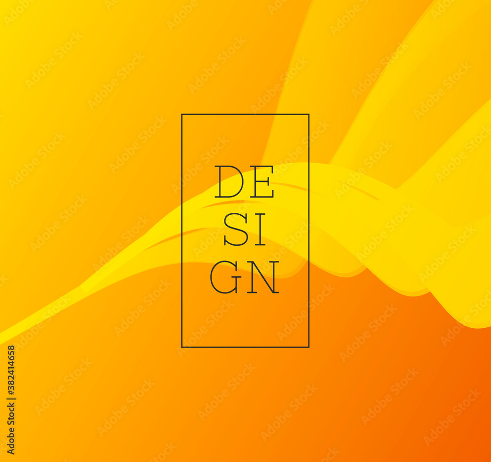 Poster bright yellow composition with stripes twist and design typography graphic design element