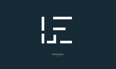 Alphabet letter icon logo LE