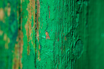 old rustic green paint on wood