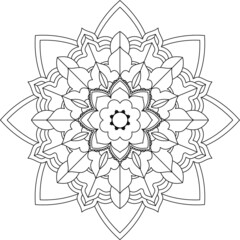 Easy Mandala coloring book simple and basic for beginners, seniors and children. Set of Mehndi flower pattern for Henna drawing and tattoo. Decoration in ethnic oriental, Indian style.