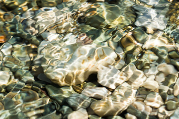 The pebbles of the stone beach in Feodosia, the Black Sea coast, Eastern Crimea.