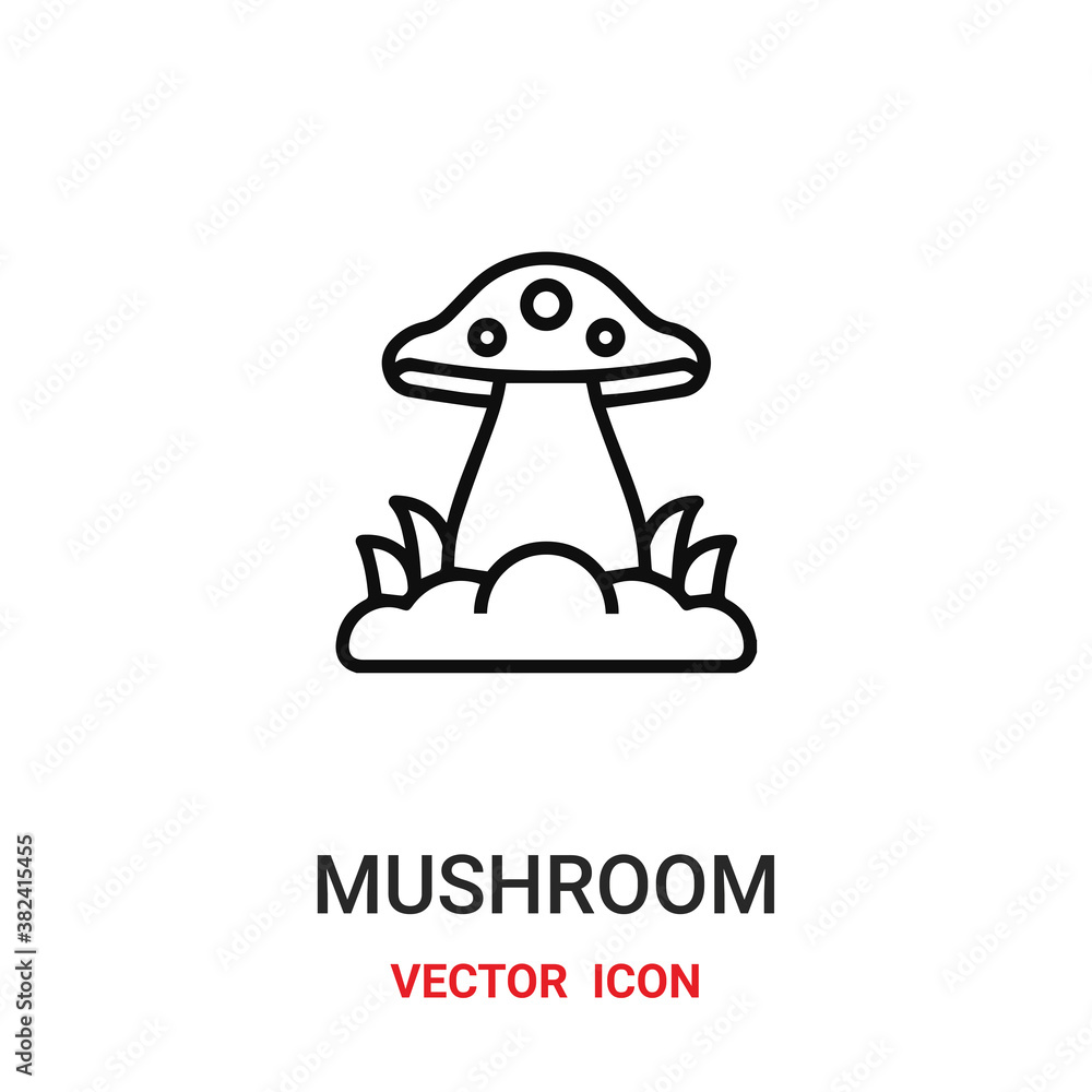 Poster mushroom icon vector symbol. mushroom symbol icon vector for your design. modern outline icon for yo