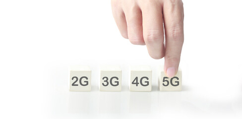 Concept creative idea and innovation. cube block in hand