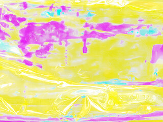 Abstract background with glossy glowing texture in yellow pink and blue tones. Concept background, texture.