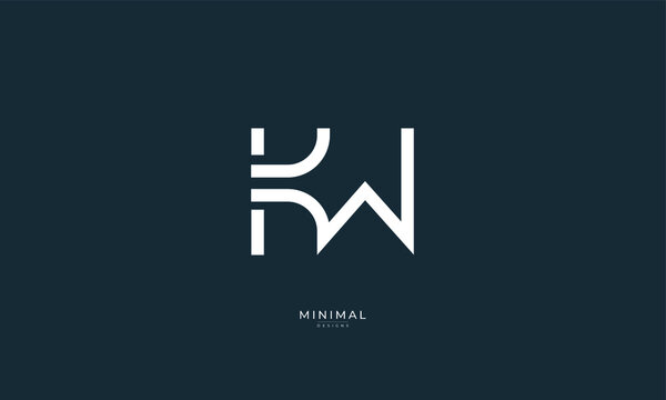 Alphabet letter icon logo KW