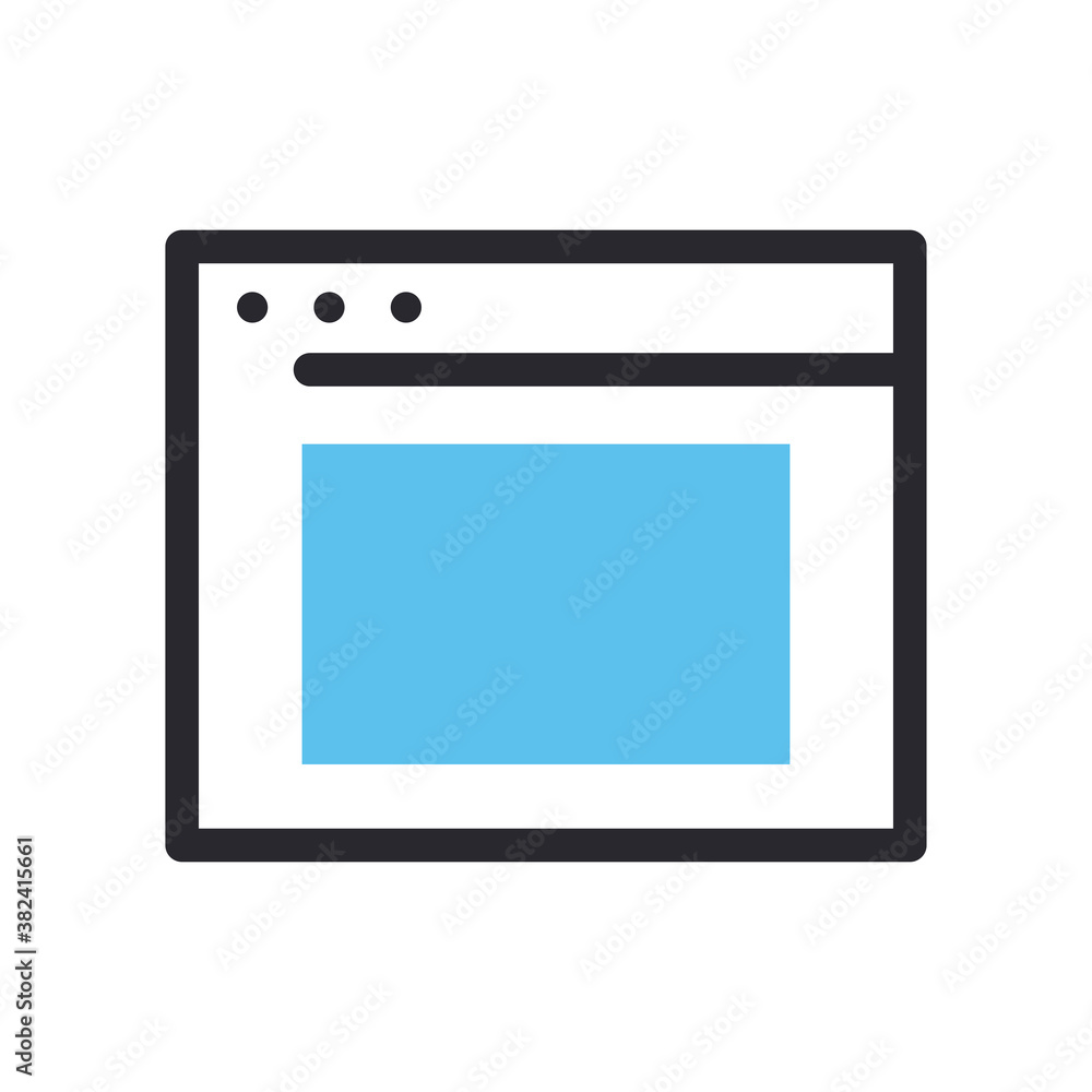 Poster website page line and fill style icon vector design