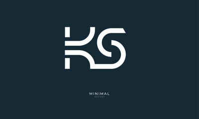 Alphabet letter icon logo KS 