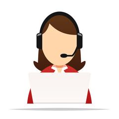 Customer service woman vector isolated illustration