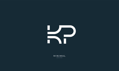 Alphabet letter icon logo KP