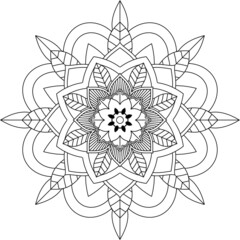 Easy Mandala coloring book simple and basic for beginners, seniors and children. Set of Mehndi flower pattern for Henna drawing and tattoo. Decoration in ethnic oriental, Indian style.