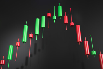 Exchange value interval chart showing a trend reversal