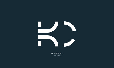 Alphabet letter icon logo KC 
