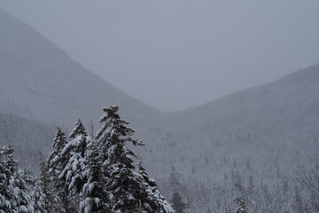 Snowstorm in the mountains