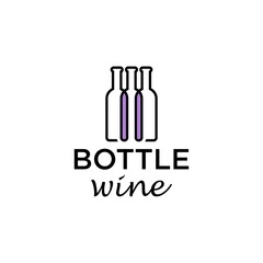 simple bottle wine logo design vector illustration
