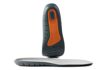 Softening insole for active lifestyle isolated on white background. Foam and silicone insoles for...