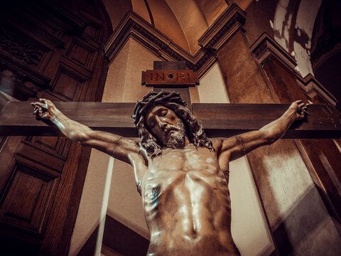 Jesus on the cross in the cathedral of Buenos Aires
