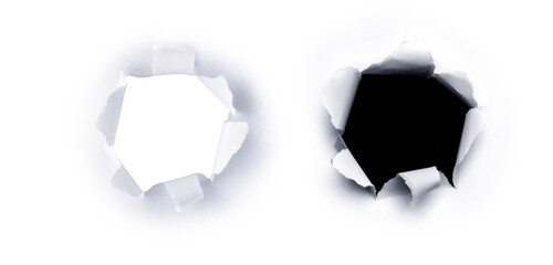 Schwarzes und Weisses Papierloch