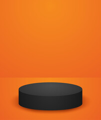 Abstract. orange,black product stand background. Halloween theme