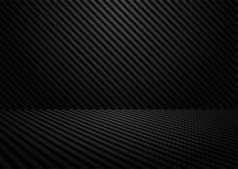 Abstract. Black carbon fiber background. light and shadow. Vector.