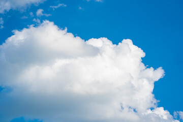 White cloud on blue sky background