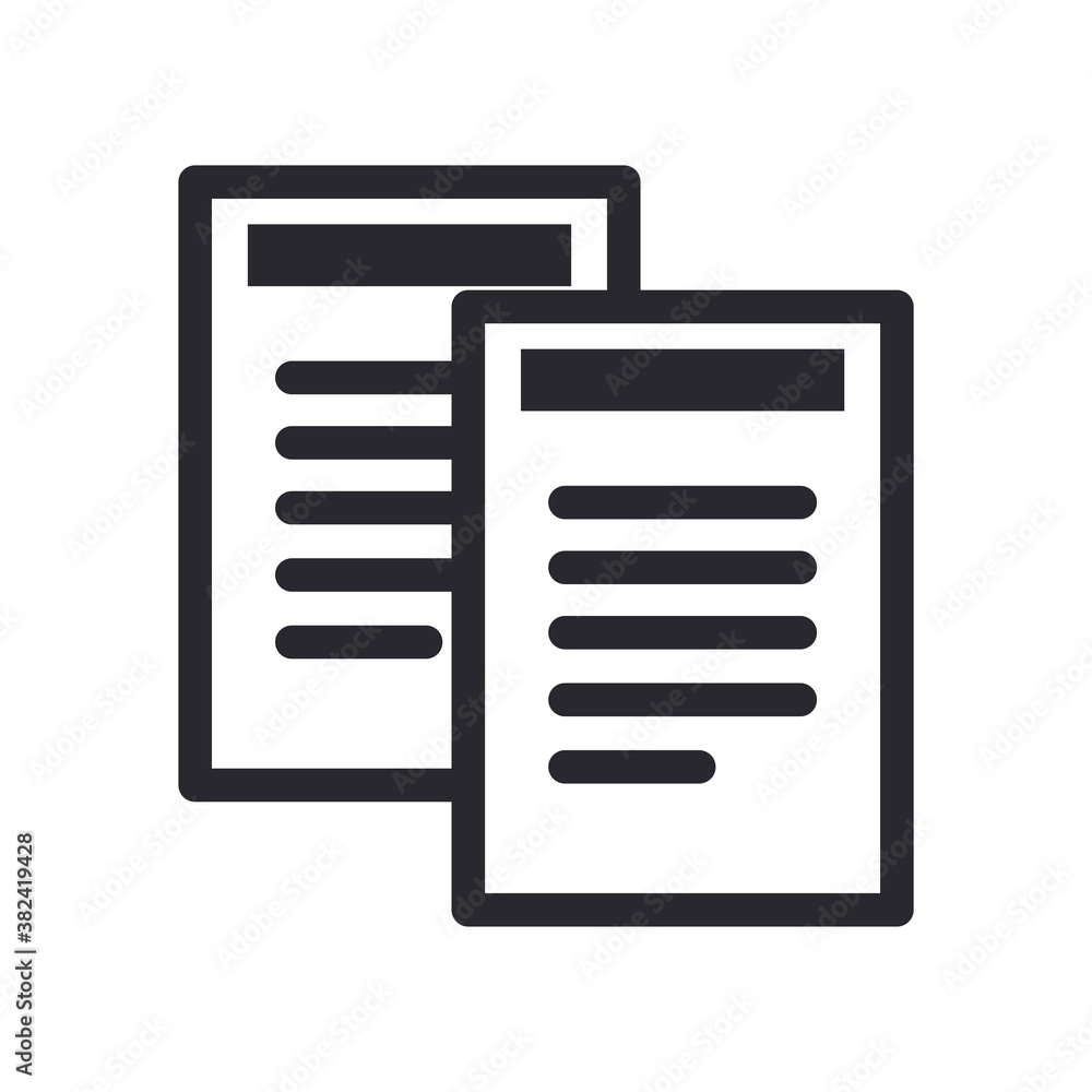 Poster documents line style icon vector design