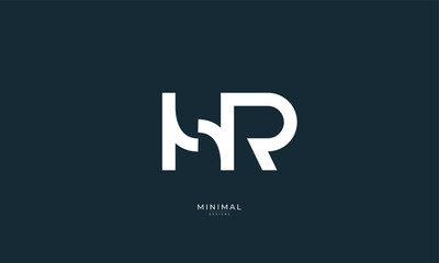 Alphabet letter icon logo HR