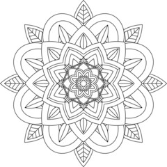 Easy Mandala coloring book simple and basic for beginners, seniors and children. Set of Mehndi flower pattern for Henna drawing and tattoo. Decoration in ethnic oriental, Indian style.