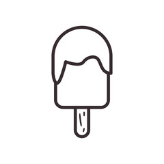 ice cream with stick line style icon vector design