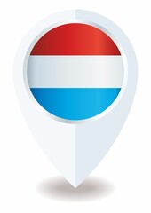 Flag of Luxembourg, location icon for Multipurpose, Grand Duchy of Luxembourg.