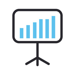 bars chart in board line and fill style icon vector design