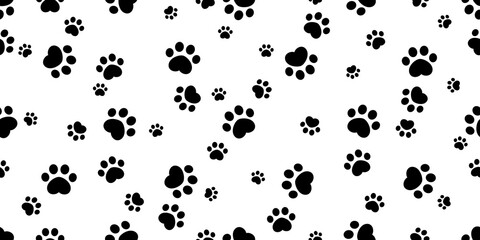 dog paw seamless pattern footprint cat french bulldog vector cartoon repeat wallpaper tile background scarf isolated illustration doodle design