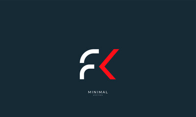 Alphabet letter icon logo FK