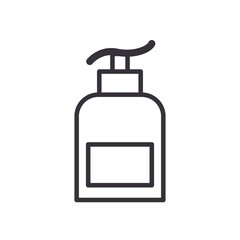 Hands sanitizer bottle line style icon vector design