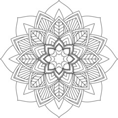 Easy Mandala coloring book simple and basic for beginners, seniors and children. Set of Mehndi flower pattern for Henna drawing and tattoo. Decoration in ethnic oriental, Indian style.