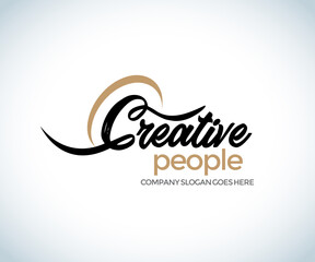 Creative people Letter C Logo. C Letter Design Vector illustration. C Brush Stroke Letter Logo Design. Black Paint Logo Leters Icon