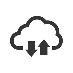 cloud computing icon - upload and download vector illustration