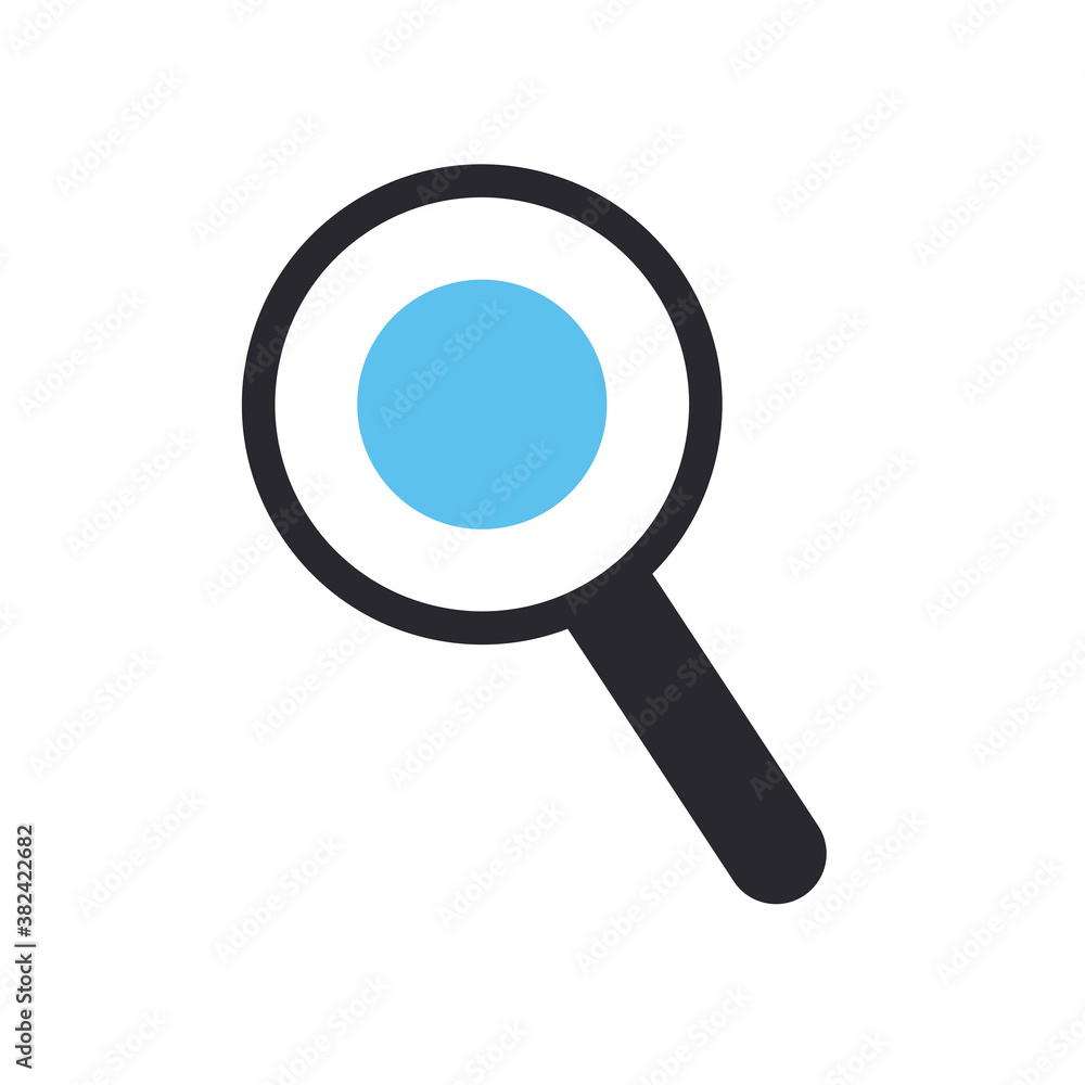 Poster lupe line and fill style icon vector design