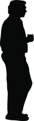 silhouette of a person drink cofee