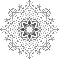 Easy Mandala coloring book simple and basic for beginners, seniors and children. Set of Mehndi flower pattern for Henna drawing and tattoo. Decoration in ethnic oriental, Indian style.