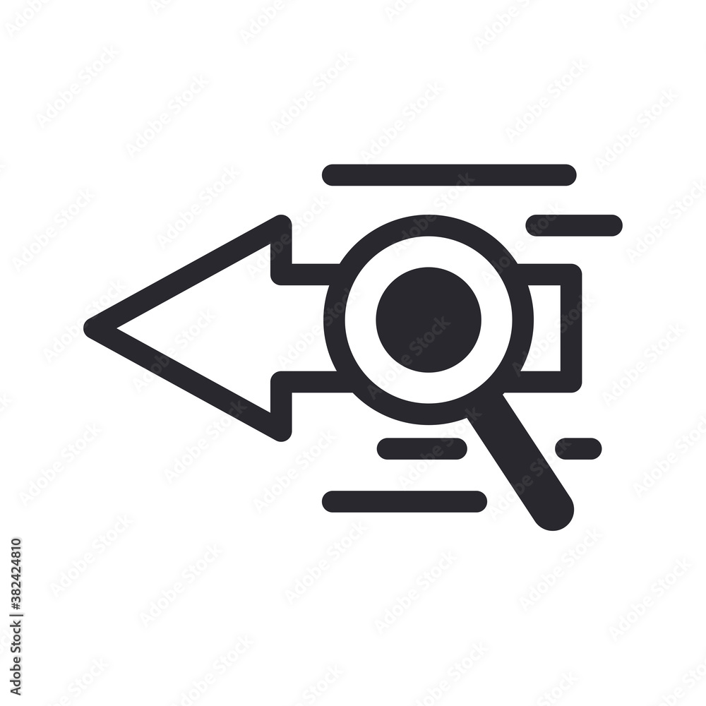Poster lupe with arrow line style icon vector design