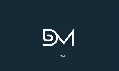 alphabet letter icon logo DM