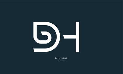 alphabet letter icon logo DH