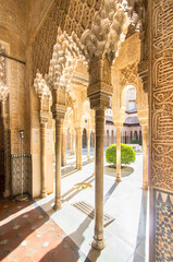 Courtyard of the Lions in the Alhambra Granada, Spain