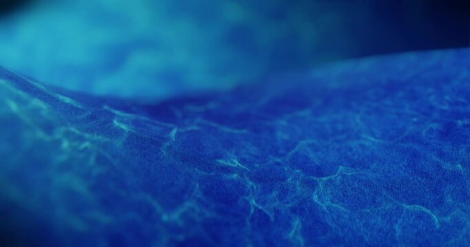 Abstract Blue swirling background. fluid motion and turbulent simulation effect. 3D render, 4K loop