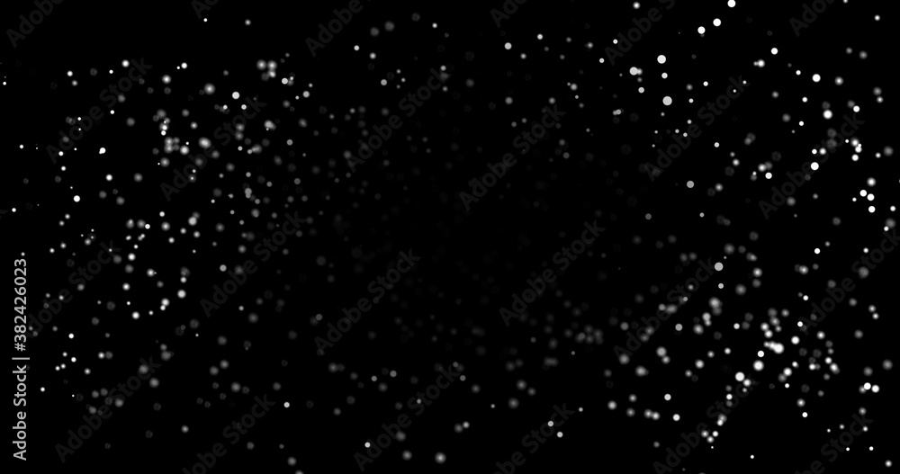 Wall mural 3d illustration realistic natural soft blurred white snow with bokeh create from particle on isolate