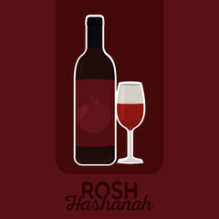 Isolated wine tradition rosh hashanah icon- Vector