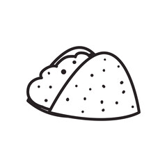 mexican taco free form line style icon vector design