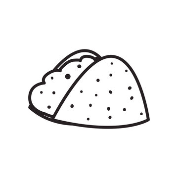 mexican taco free form line style icon vector design